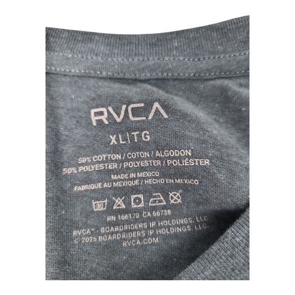 RVCA Palm Tree Beach Logo Mens Double Sided T Shirt Size XL - Picture 5 of 5